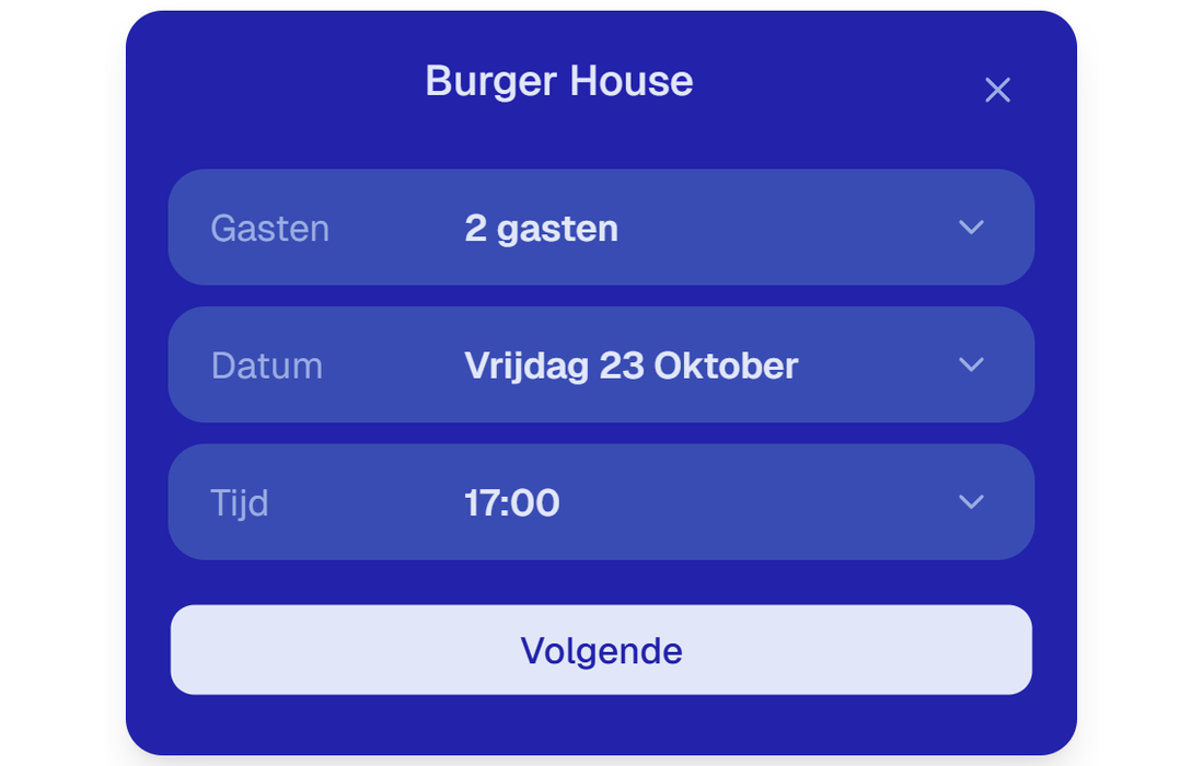 Tablemonk reservation widget